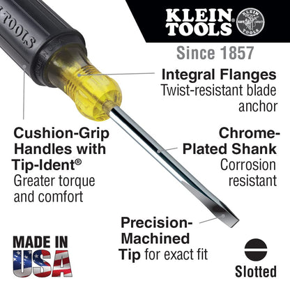 Klein Tools 85442 Screwdriver 2-Piece Set, Made in USA, 1/4 Keystone and 2 Phillips, Cushion Grip, Round and Square Shank, Heat Treated, Home Improvement