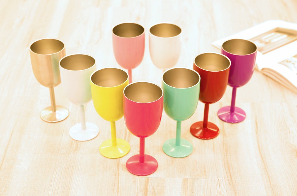 AMZUShome Stainless Steel Wine Glasses Cups.Double Walled Vacuum Insulated Wine Tumbler With Lid and Straw.Friendship,Christmas,Birthday Gifts for Women Men Friends Dad Mom(10oz Rose Gold)