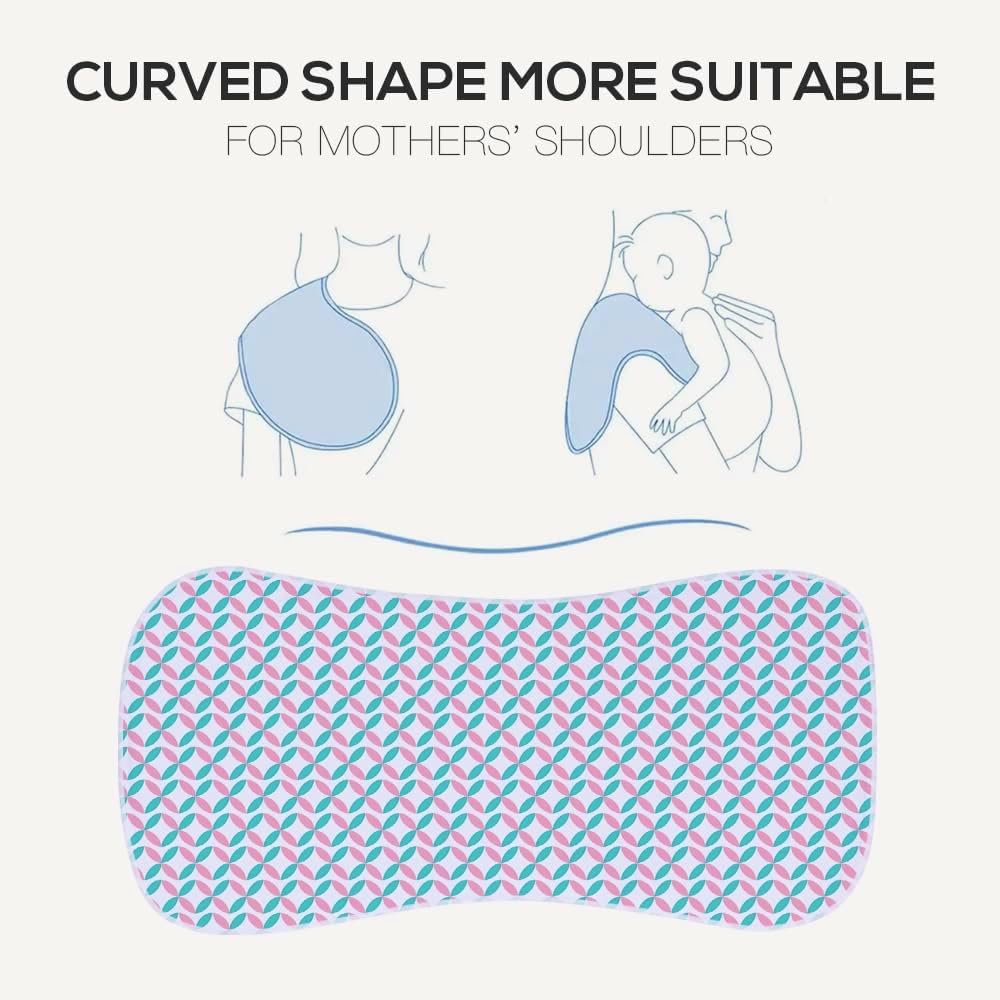 6 Pack Cotton Baby Burp Cloths Extra Absorbent Soft for Baby Boys and Girls (Pink02)