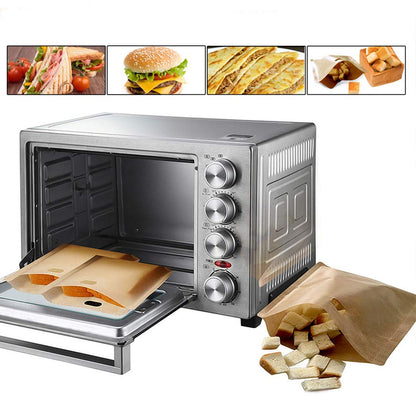 Non Stick Toaster Bags Reusable and Heat Resistant Easy to Clean,Perfect for Grilled Cheese Sandwiches (10)