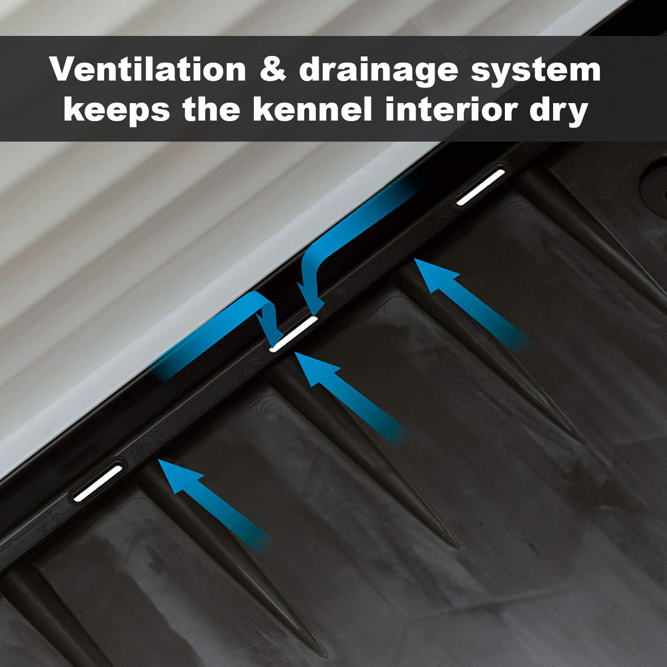 Ferplast Dog Villa Indoor and Outdoor Dog House for Small Dog Breeds, Measures 28.75L x 23.23W x 20.87H Inches, Ventilated with Patented Fold-Out Porch, Cream with Dark Brown Bottom, Part # 87253099