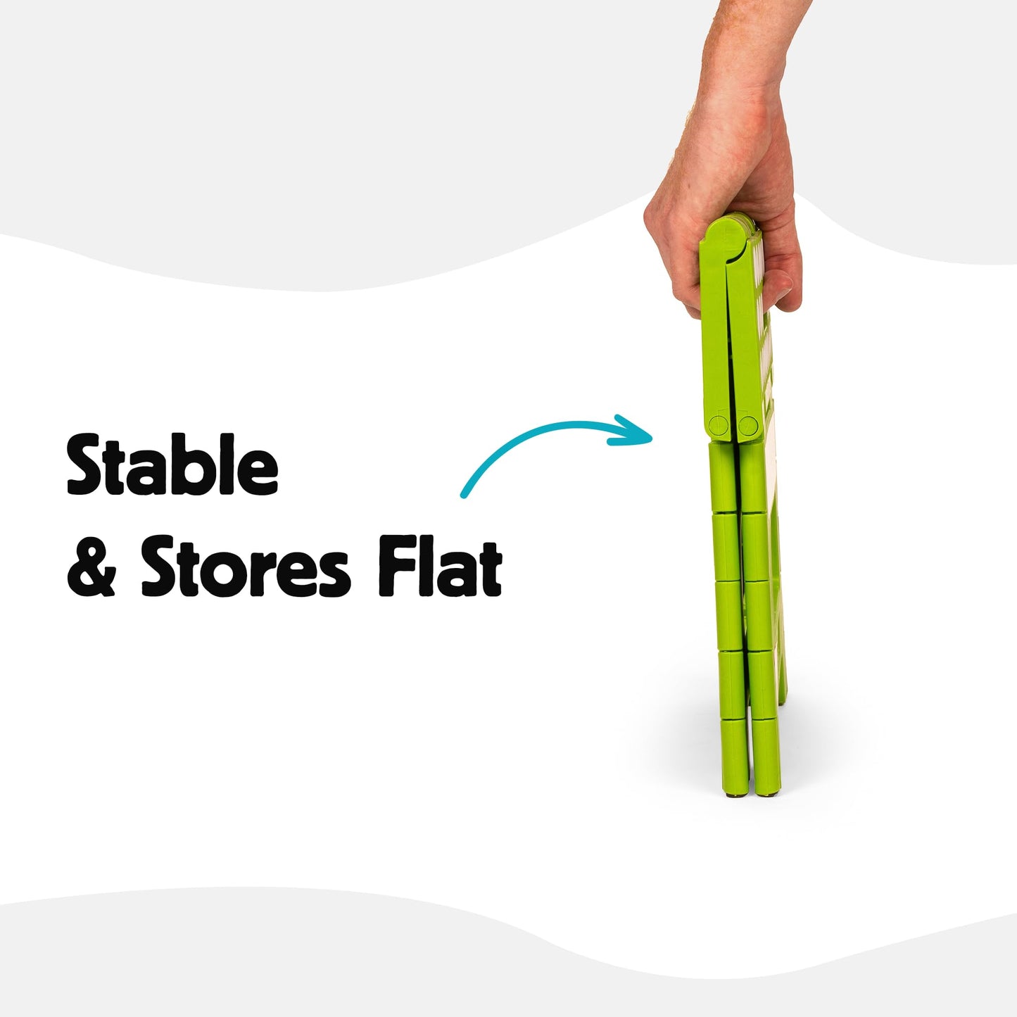 Kikkerland Rhino Foldable Step Stool – Holds Adults up to 300 Lbs, Best for Kitchen & Bathroom – Collapsible, Portable, Lightweight Stepping Stool with Sturdy, Non-Slip Design – Green, 8”