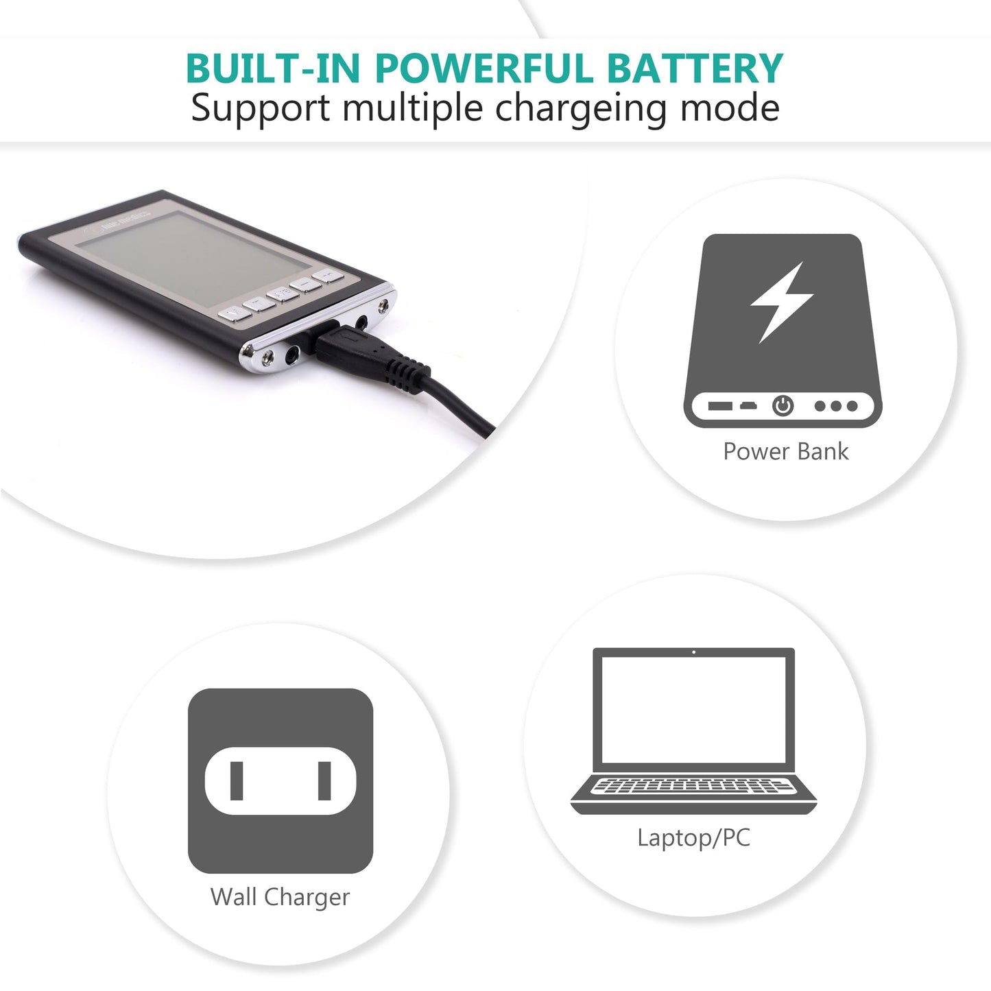 NueMedics Tens 12-Mode TENS & EMS Rechargeable Muscle Stimulator – Dual-Channel Portable Pain Relief Massager with Reusable Pads, Timer & LCD Display