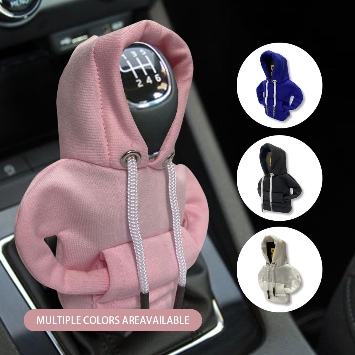 JOYCOURT Car Gear Shift Hoodie, Fashionable Gear Shift Knob Cover, Mini Hoodie for Auto Shifter, Auto Interior Cute Gadgets, Universal Car Decoration Accessories