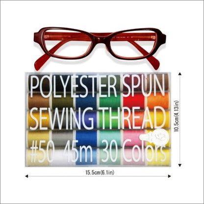 LEONIS Japan 30-Color Handy Polyester Sewing Thread Set, 45m / 50 yds Each [93011]