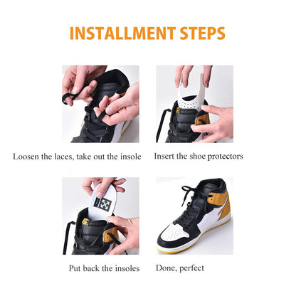 Miiooan Shoe Crease Protectors, 3 Pairs Sneaker Toe Box Wrinkle Protector Men’s 7-12/ Women’s 5-8 (2White &1Black)