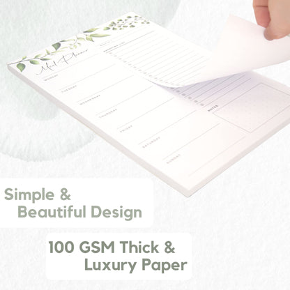 Magnetic Meal Planning Pad for Fridge 52 Undated Tear-off Sheets, 6x9 Inch Meal Planning Notepad for Meal Planner & Grocery List with Magnet, Weekly Meal Planner with Tear Off Shopping List