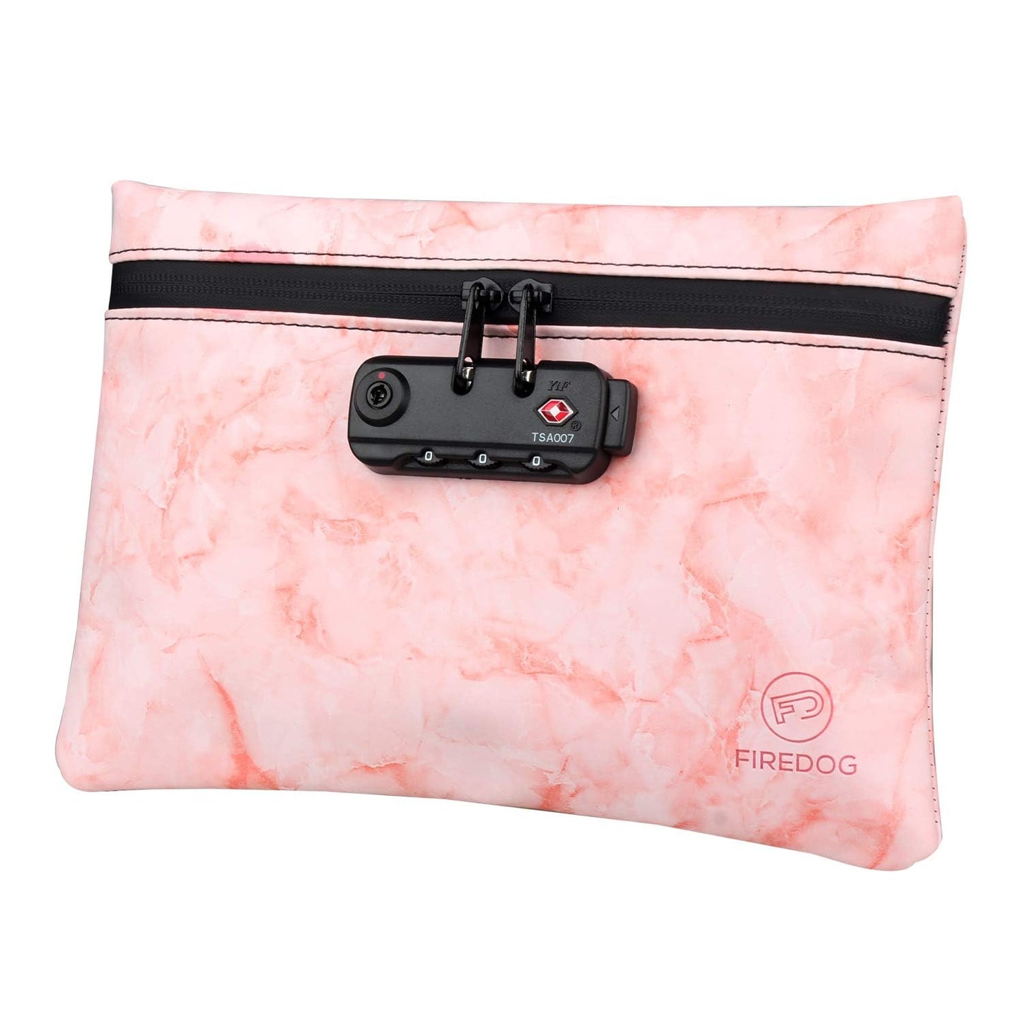 FIREDOG Smell Proof Bag with Lock, 6x9 Odor Proof Pouch Case Container for Travel Stash Storage (Marble Red)