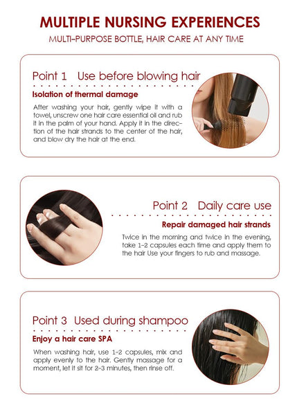 LFuTPm Hair Treatment Serum, 40 Capsules Hair Vitamins A, C, E, B5 - with Argan Macadamia & Avocado Oil for Damaged Hair Repair, Frizz Control, Healthy Hair Treatment for Women & Men