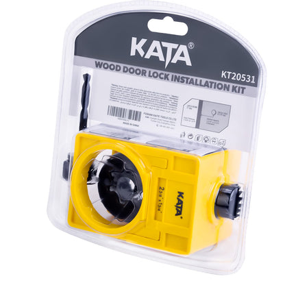 KATA 1-3/8" - 1-3/4" Door Lock Installation Kit for Wooden Doors with Guide Template, Door Lock Hole Saw, Carbon Steel