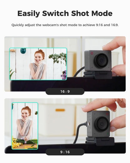 OBSBOT Meet SE 1080P 100FPS Webcam for PC, AI Framing Streaming Camera with 1/2.8" Sensor, Beauty Mode, Gesture Control, DOL HDR, Web Camera for Desktop Computer, Laptop,Meeting, etc. (Space Grey)
