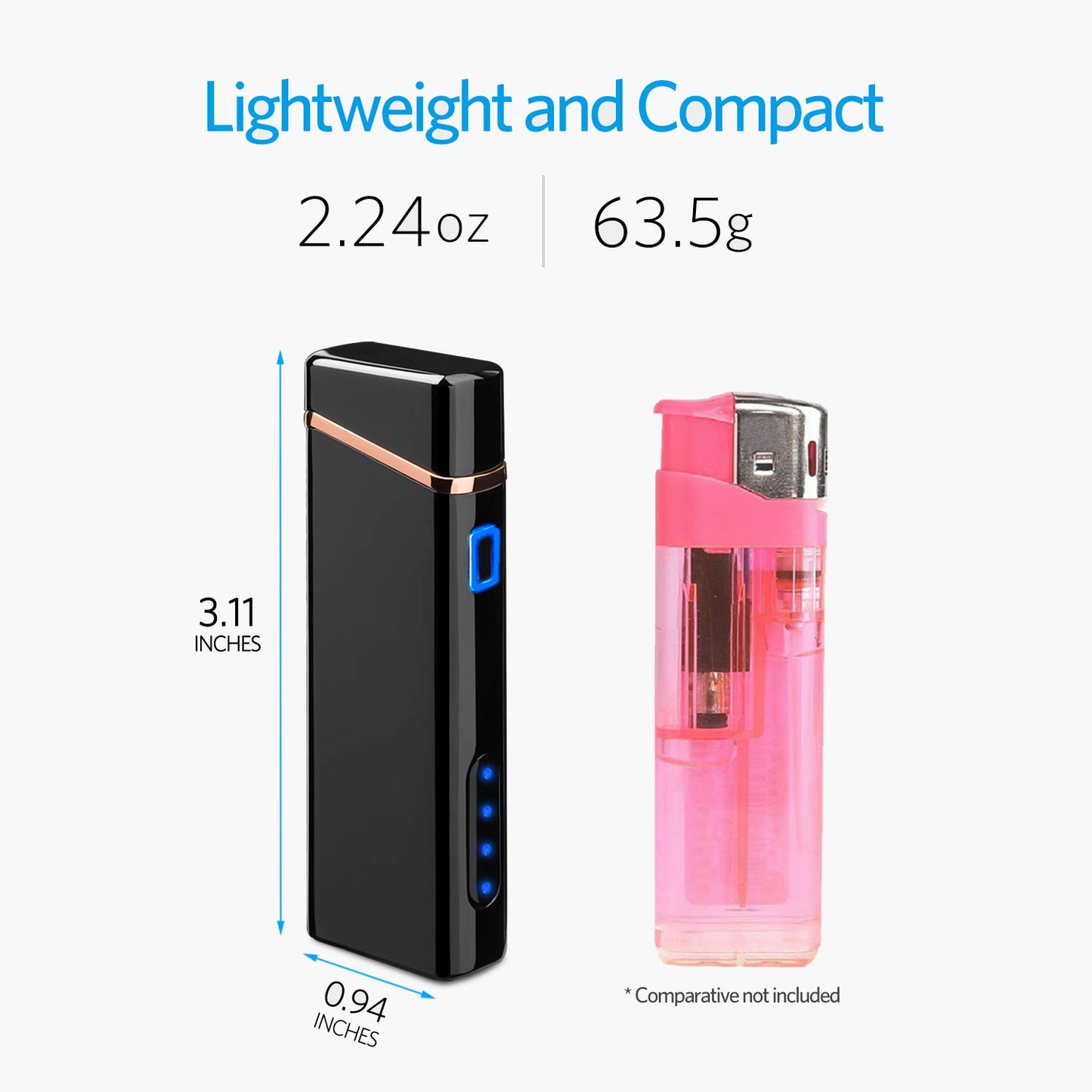 Lighter, Electric Arc Lighter USB Rechargeable Windproof Flameless Lighter Plasma Lighter with Battery Indicator (Upgraded) for Fire, Cigarette, Candle - Outdoors Indoors