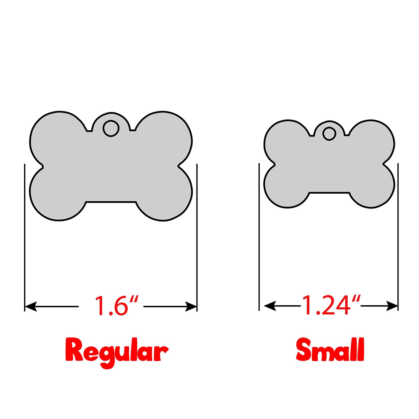 Personalized Dog Tag with 5 Lines of Custom Deep Engraved Durable Stainless Steel Pet ID Name Tag Designer Regular Size Bone