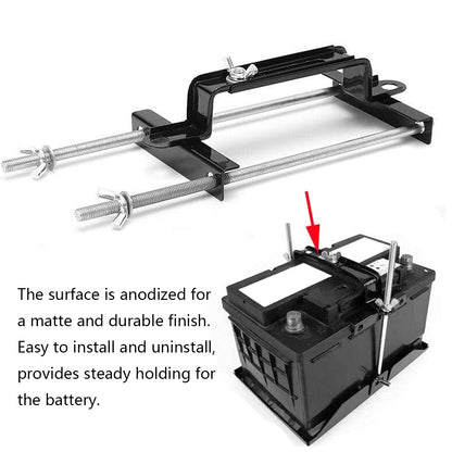 Adjustable Battery Hold Down, Universal Battery Adjustable Crossbar with L Bolt Battery Tie Down Holder for Cars SUVs (Bolt Length 27cm/10.63inches)