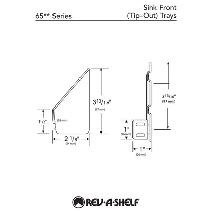 Rev-A-Shelf 14" Tip-Out Plastic Sink Trays for Kitchen and Bathroom Base Cabinet, Pull Out Vanity Shelf Home Organizer, White, 6572-14-11-52