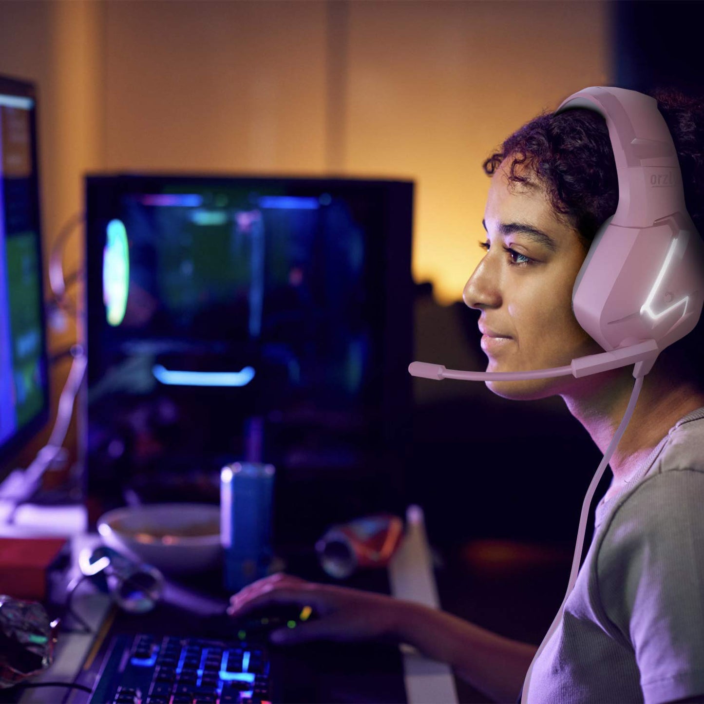 Orzly Gaming Headset (Pink) for PC and Gaming Consoles PS5, PS4, Xbox Series X | S, Xbox ONE, Nintendo Switch & Google Stadia Stereo Sound with Noise Cancelling mic - Hornet RXH-20 Nakuru Edition