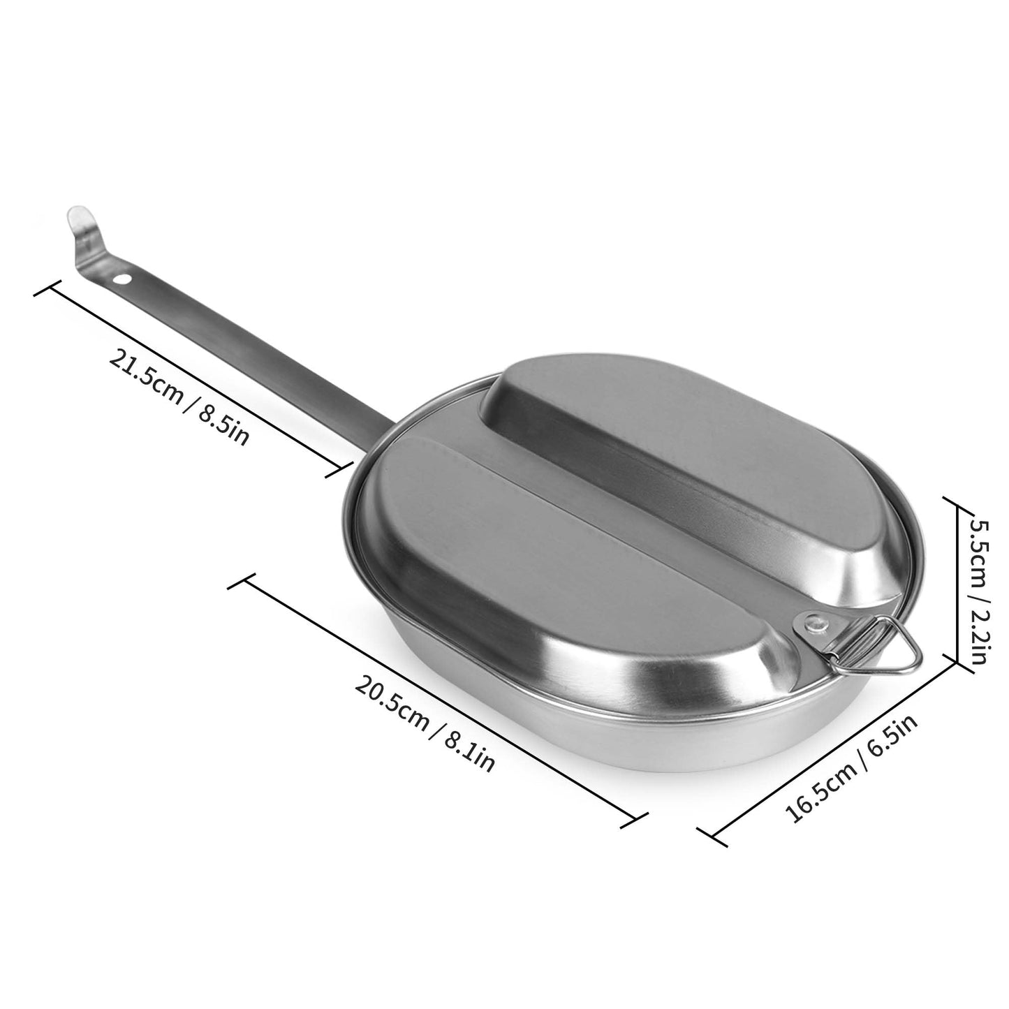 Goetland 304 Stainless Steel US Military Mess Kit Plate Set GI Type Outdoor Camping Hiking Picnic BBQ Beach