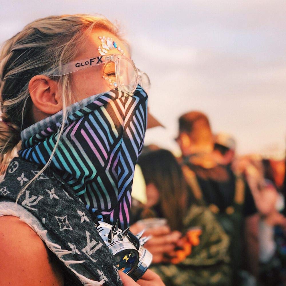 GloFX Ultimate Diffraction Glasses - Clear - 3D Prism Rainbow Effect - Great Edm, Festival, Concert, Fireworks, Christmas Lights, and Rave Accessory - Clear Frames