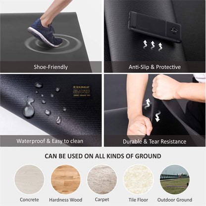 GXMMAT Large Exercise Mat 6'x4'/6'x5'/6'x6'(7mm), Thick Workout Mats for Home Gym Flooring, Extra Wide Non-Slip Durable Cardio Mat, Shoe Friendly, Perfect for Plyo, MMA, Jump Rope, Weights, Fitness