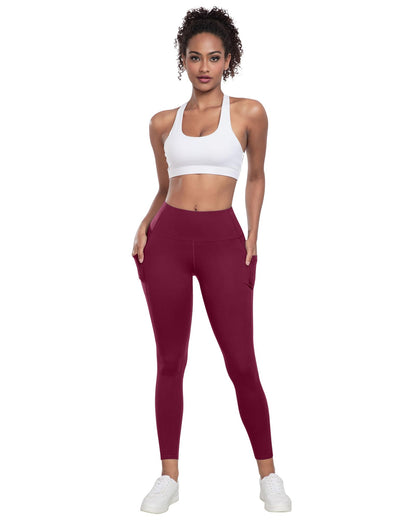 LZYVOO Leggings with Pockets for Women, 6 Packs Soft High Waisted Tummy Control Workout Yoga Pants(BlackGrayNavyWineGreenBrown-XL)