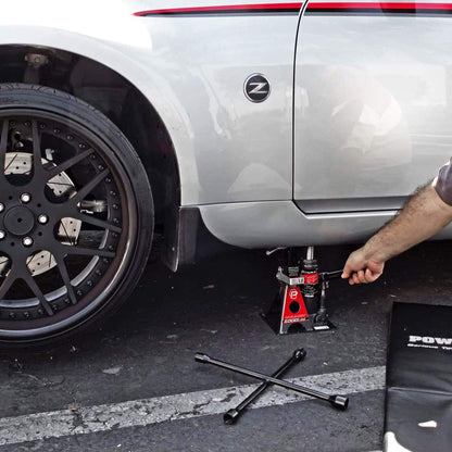 Powerbuilt 3 Ton, Bottle Jack and Jack Stands in One, 6000 Pound Capacity, All-in-One Car Lift, Heavy Duty Vehicle Unijack, Wide Base, 620471