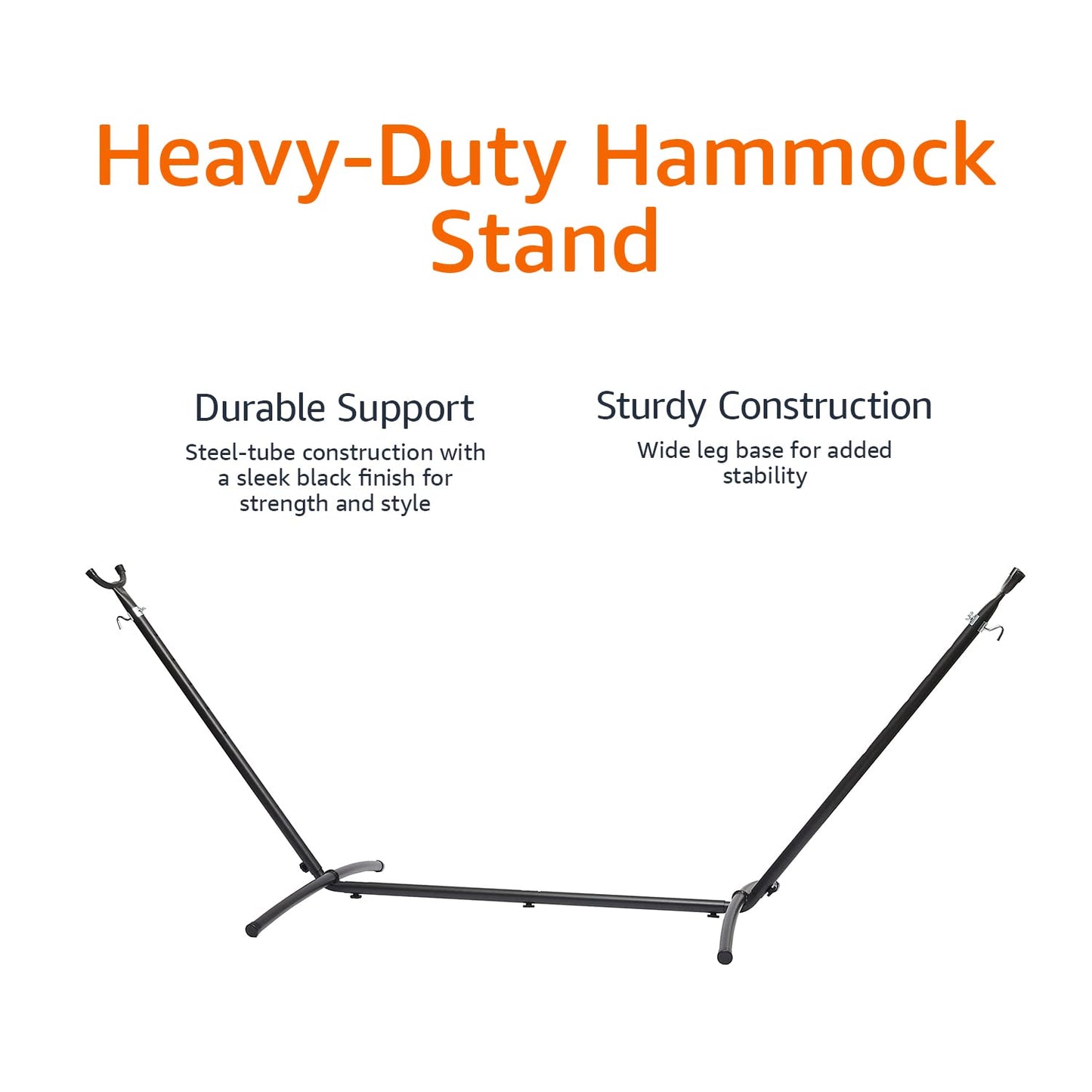 Amazon Basics 2 Person Heavy Duty Hammock Stand for Outside, Includes Portable Carrying Case, 9 foot, Black