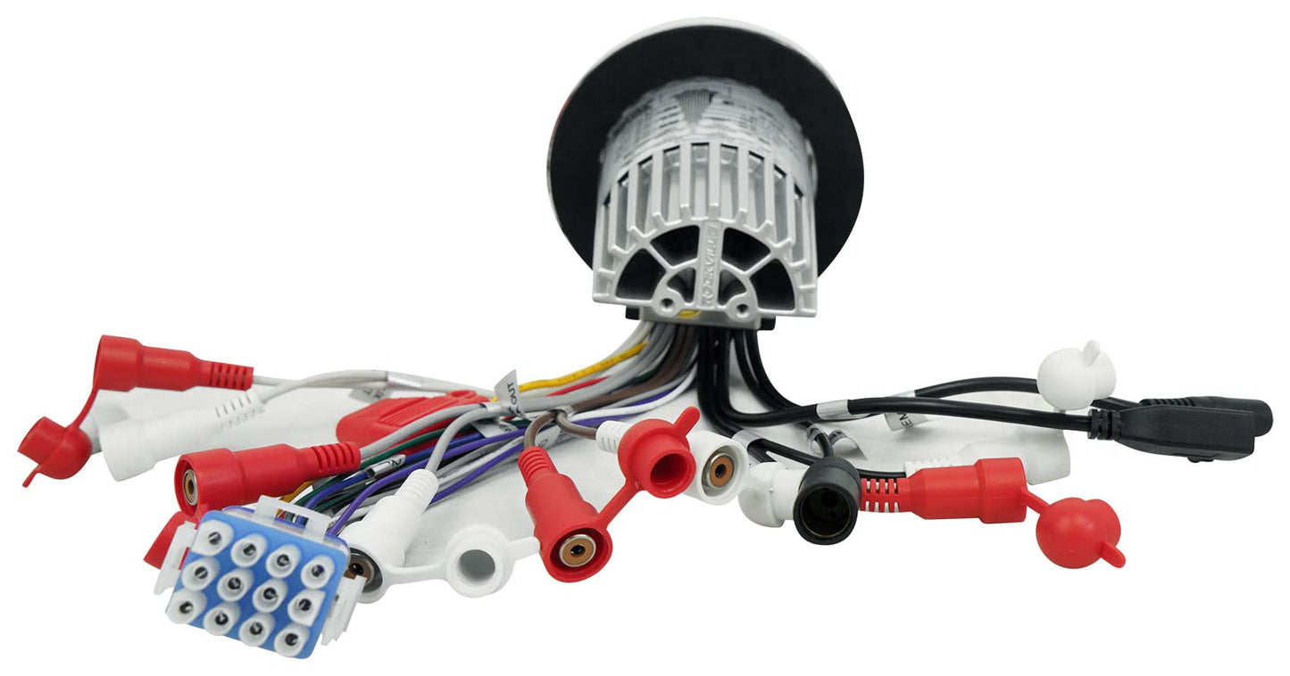 Rockville RGHR2 Marine Gauge Hole Receiver, Bluetooth/USB/AM/FM, TDA7851L Amp, 288W Peak (72W x 4), IP66 Waterproof, Wired Remote, for Boats/ATVs/UTVs