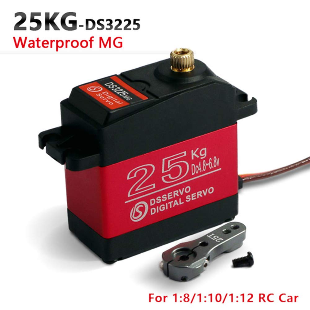 ZOSKAY Servo High Torque Metal Gear Standard Digital Servo 25KG/0.13S 6.8V for 1/8 1/10 RC Cars (Control Angle 180)