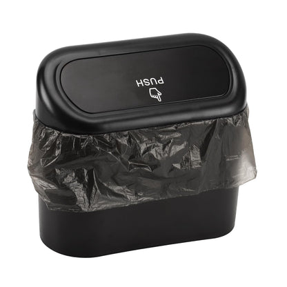Accmor Car Trash Can with Lid, Mini Auto Dustbin Garbage Organizer with 30 Pcs Plastic Trash Bag, Automotive Garbage Container Bin for Vehicle, Home, Office