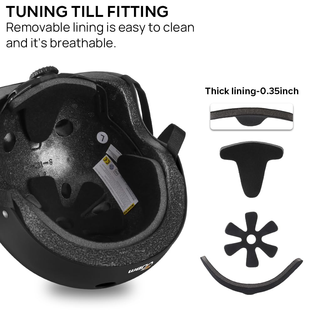 JBM Helmet Multi-Sports Bike Cycling, Skateboarding, Scooter, BMX Biking, Two Wheel Electric Board Other Sports [Impact Resistance] (Black, Large)