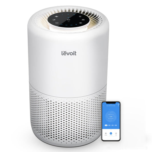LEVOIT Air Purifier for Home Bedroom, Smart WiFi Alexa Control, AHAM VERIFIDE, 3-in-1 Filter with HEPA Sleep Mode for Allergens, Pollutants, Smoke, Dust, Core 200S-P, White