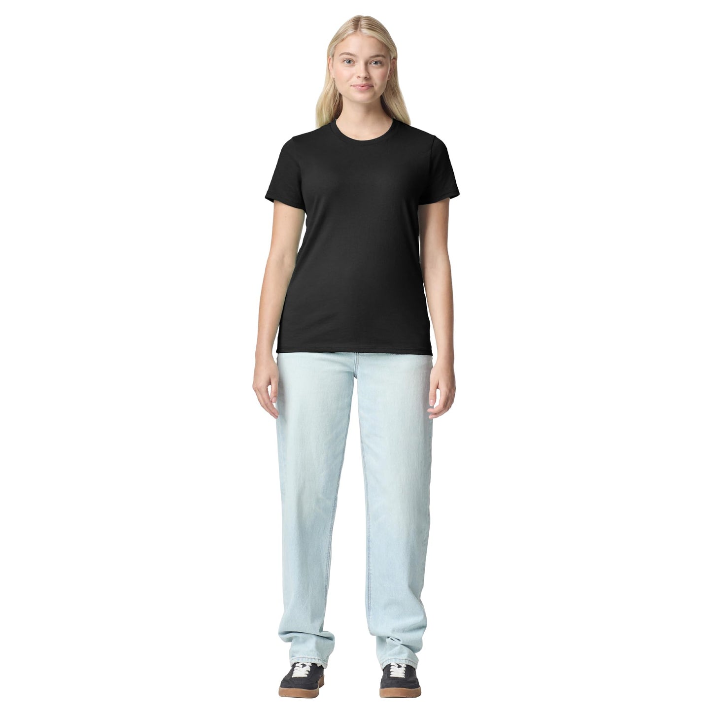 Gildan womens Heavy Cotton Adult T-shirt, 2-pack T Shirt, Black, Large US