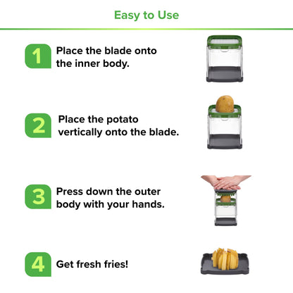 PrepNaturals 3-in-1 French Fry Cutter - Potato French Fry Cutter - French Fries Cutter - Food Chopper Manual Hand - Veggie Cutter - Vegetable Chopper