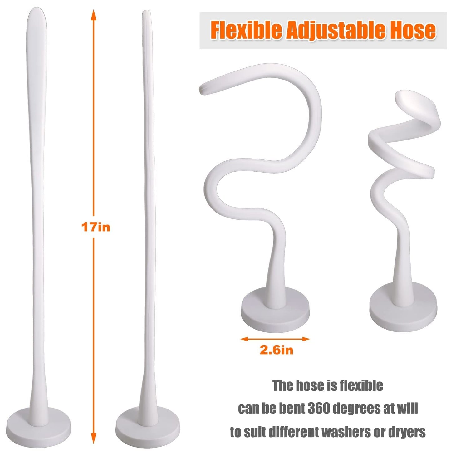 Front Load Washer Door Prop and Stopper - Magnetic Washing Machine Door Holder with 2.6-Inch Magnet Base, Removable Washer Door Stopper Keep Washer Door Open to Prevent Odors (White)