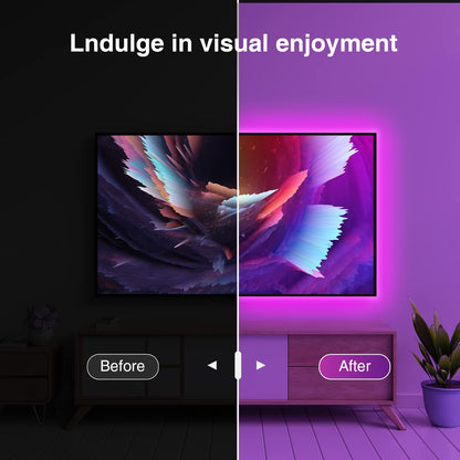 GHome Smart SL1 TV LED Backlight, Smart WiFi Strip Light Compatible with Alexa and Google Home, App Control, Music Sync 16 Million Rgb Red Green Blue 9.2Ft ST1-B