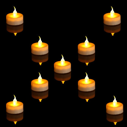 LED Remote Tea Lights with Timer,Electric Fake Candles,Flickring Amber Flameless Votive Lights,Tealight Candles for Wedding and Home Decoration,Pack of 12