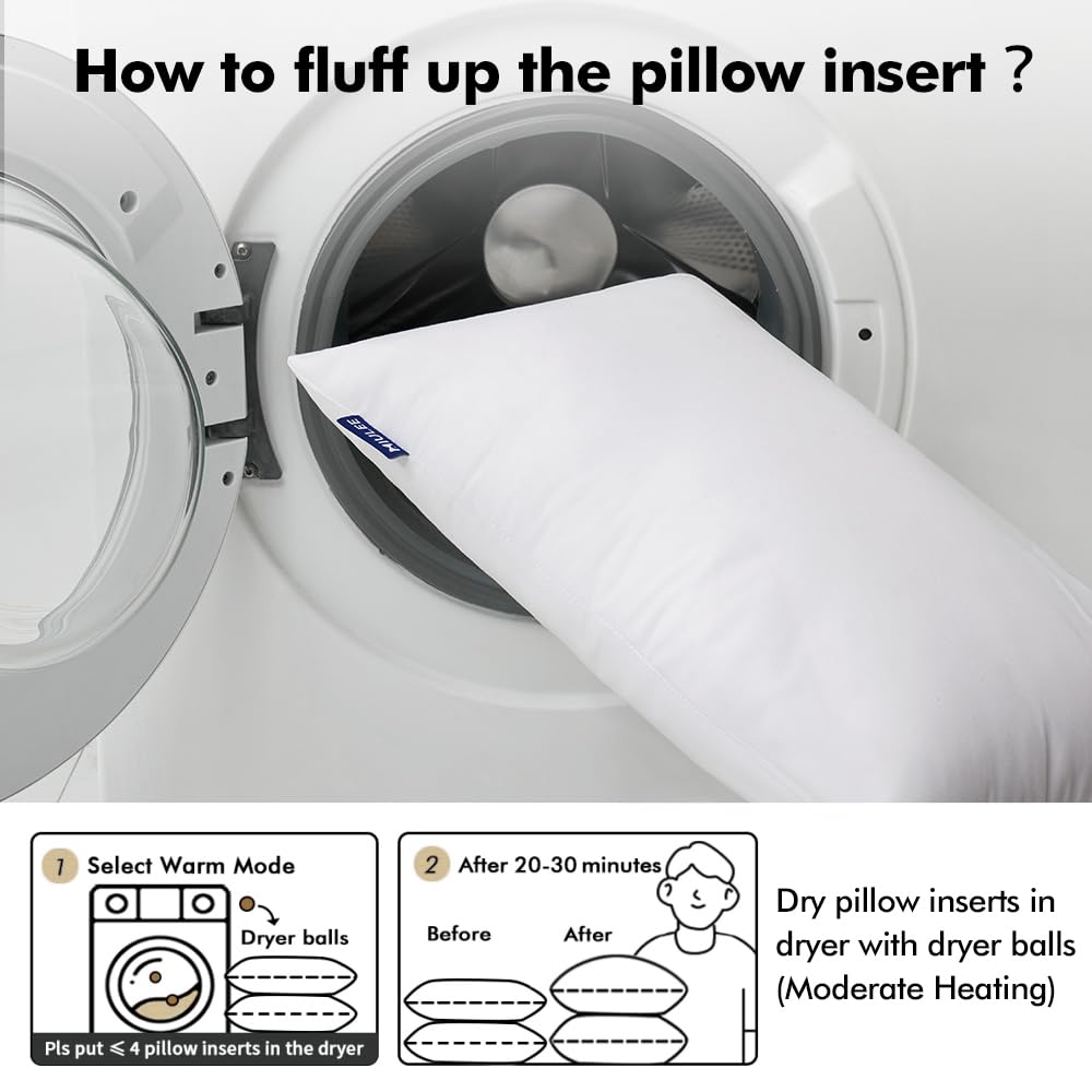 MIULEE 18x18 Inch Throw Pillow Insert Set of 4,Premium Pillow Stuffer Sham Square for Decorative Cushion Bed Couch Sofa