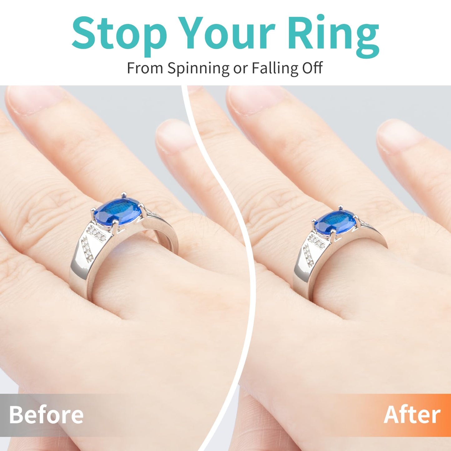 Ring Sizers for Loose Rings, 8 Pack 8 Sizes, Ring Size Adjuster, Invisible Ring Guards for Women and Men, Ring Resizer with Polishing Cloth，Fits Bands Width to 1-8mm