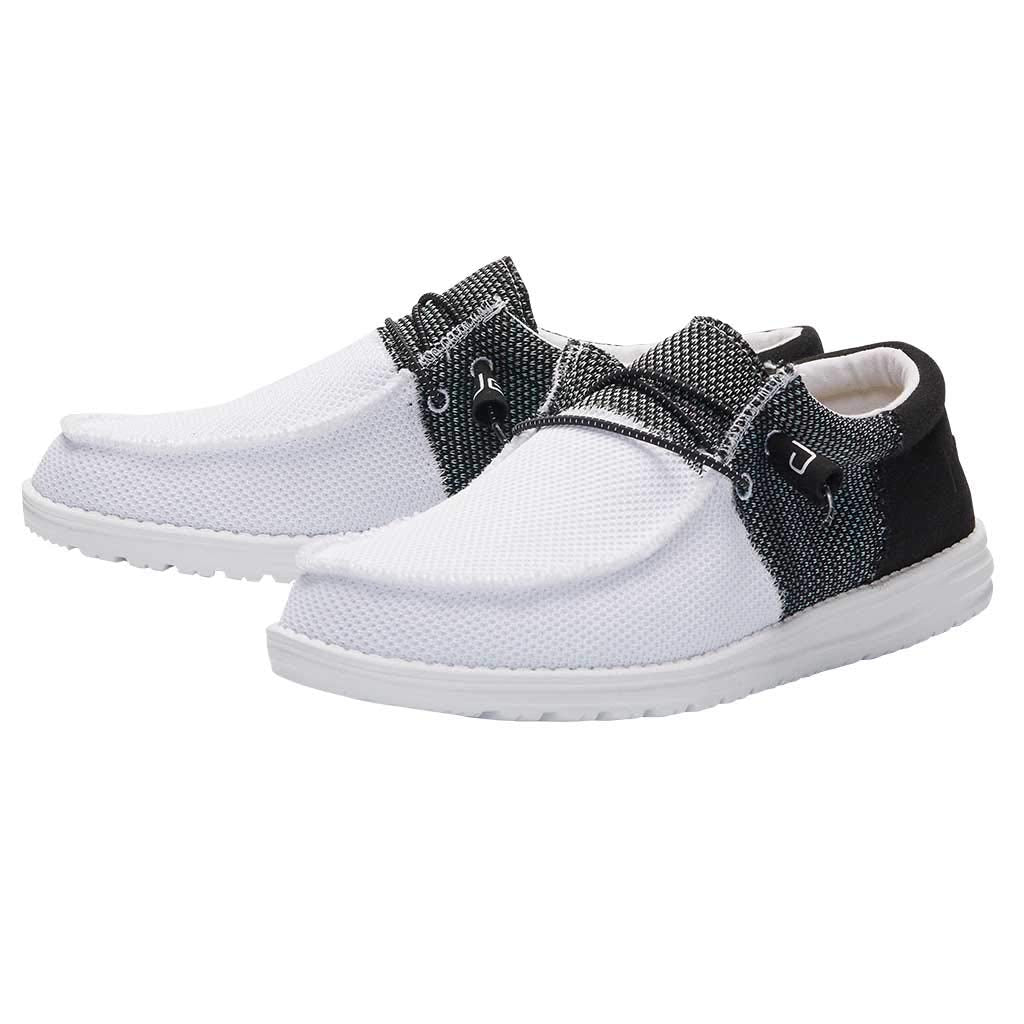 Hey Dude Men's Wally Sox Funk Black Ice Size 9 | Men’s Shoes | Men's Lace Up Loafers | Comfortable & Light-Weight