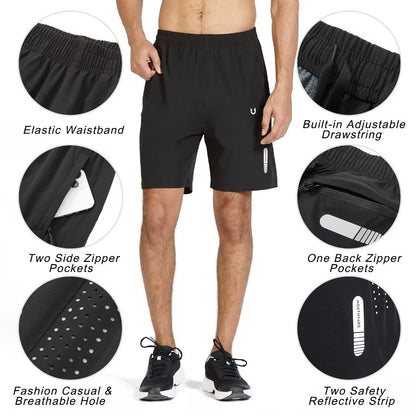 NORTHYARD Men's Athletic Running Shorts Quick Dry Workout Shorts 7"/ 5"/ 9" Lightweight Sports Gym Basketball Tennis Hiking Exercise Black L