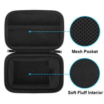 Lacdo Hard Carrying Case for Samsung T7 Shield/Samsung T7 / Touch Portable Solid State Drives 500GB 1TB 2TB 4TB USB 3.2 External SSD Hard EVA Shockproof Storage Travel Bag, Black+Black