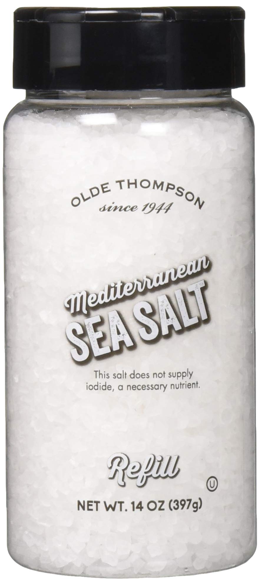 Olde Thompson Mediterranean Sea Salt, Coarse Grain, Refill For Salt Grinders, 14 Ounce