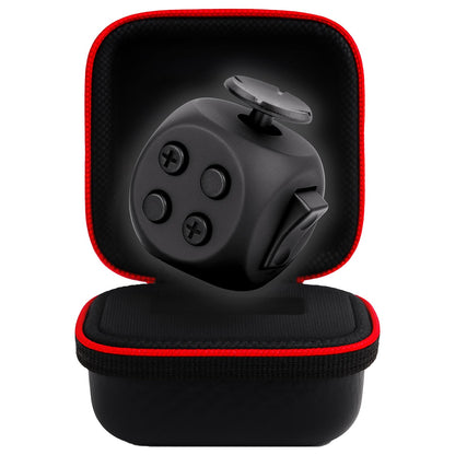PILPOC theFube Fidget Cube, 6-Sided Stress Relief Infinity Cube for Adults & Kids, Boosts Concentration, Mindfulness Aid, Silent & Audible Modes, Includes Carry Case for Portability (Midnight)