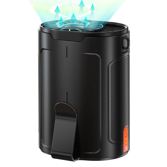 2025 AI Portable Fan Rechargeable, 4 Speeds 6600RPM Strong Airflow, Personal Waist Fan with up to 25H of Working Time, Hands-Free Hanging Neck Fan, Wearable Belt Fan for Camping, Outdoor, Jobsite