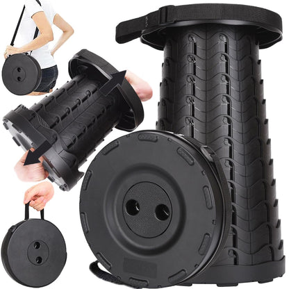 Fishboy Upgraded Collapsible Stool, 400lbs Max Weight, Lightweight But Sturdy, Portable Retractable Folding Telescoping Foldable Camping Stool for Adults Outdoor Fishing Hiking Travel BBQ