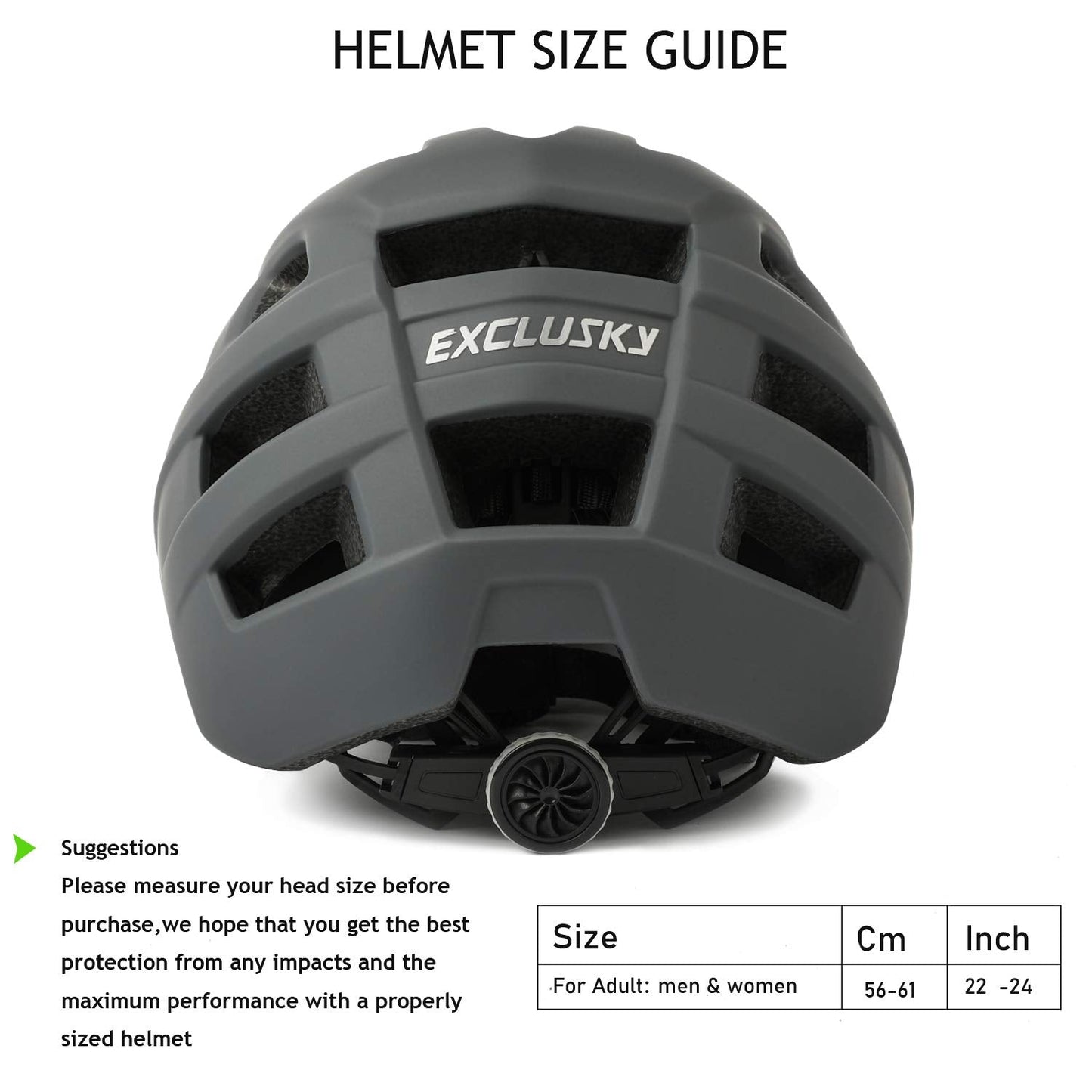 Exclusky Bike Helmet Adults Lightweight Bicycle Helmet Mountain Bike Helmet for Men Women