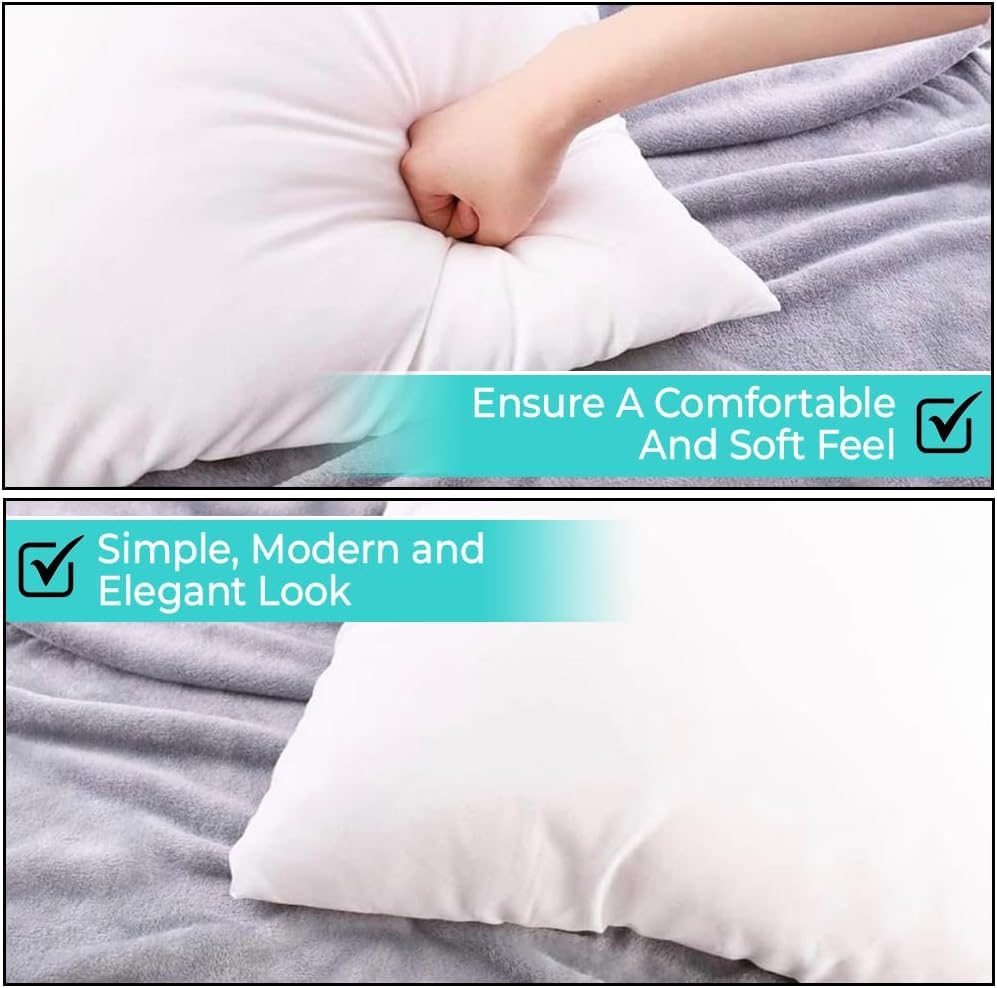 QUBA LINEN Throw Pillow Inserts (Set of 2, White), 18x18 Inches - Premium Cushion Fillers for Sofa, Bed, and Home Décor (18x18 Inch (Pack of 5))