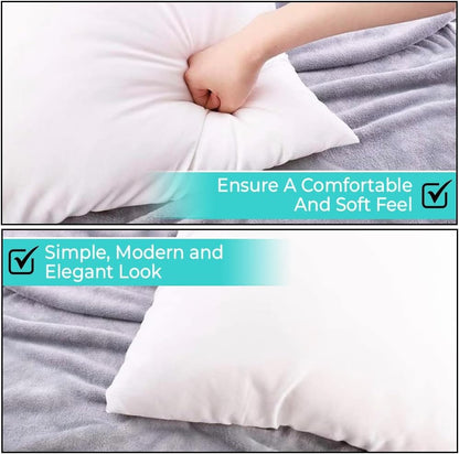 QUBA LINEN Throw Pillow Inserts (Set of 2, White), 18x18 Inches - Premium Cushion Fillers for Sofa, Bed, and Home Décor (18x18 Inch (Pack of 5))