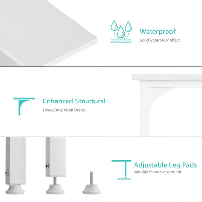 Lufeiya White Desk with Fabric File Drawers Cabinet, 47 Inch Reversible Computer Desk with Filing Cabinet for Bedroom Small Space Home Office, Modern Writing Table PC Desks, White