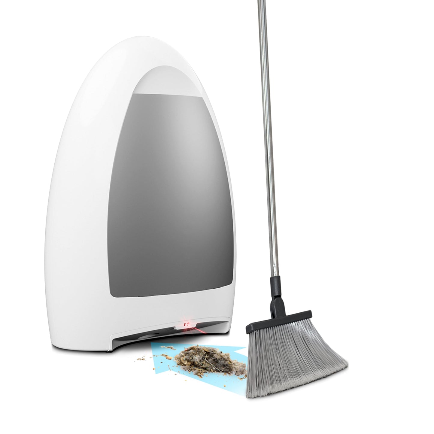 EYE-VAC Home Touchless Vacuum, Automatic Dustpan, 1000W Bagless Canister for Pet Hair and Dirt, White